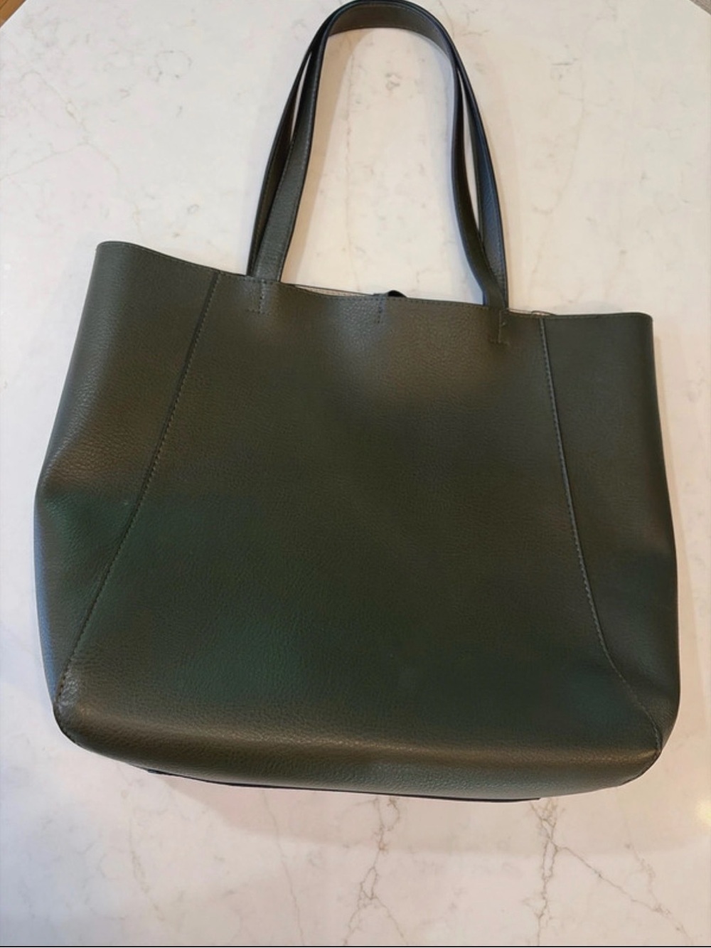 Target Dark Green Leather Tote Bag - Women's Shoulder Tote